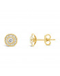 Round Halo Settings Diamond Earrings, in 18ct Yellow Gold. Tdw 0.45ct